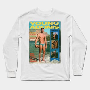 YOUNG ADONIS - Vintage Physique Muscle Male Model Magazine Cover Long Sleeve T-Shirt
